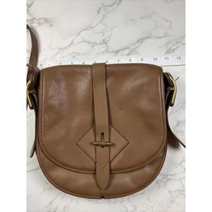 Vintage Anne Klein Leather Purse Handbag Brown L10in H10in W2 in